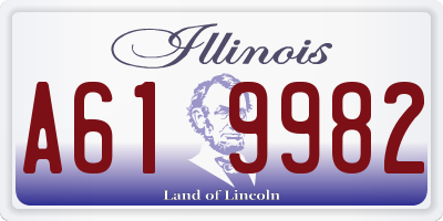 IL license plate A619982