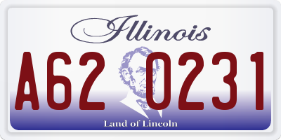 IL license plate A620231