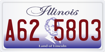 IL license plate A625803