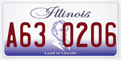 IL license plate A630206