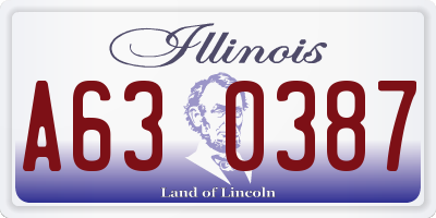 IL license plate A630387