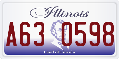 IL license plate A630598