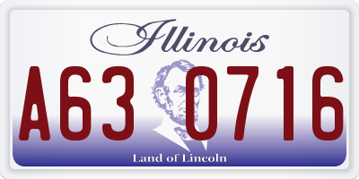 IL license plate A630716
