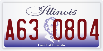 IL license plate A630804
