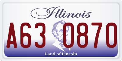 IL license plate A630870