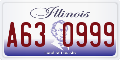 IL license plate A630999