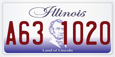 IL license plate A631020