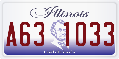 IL license plate A631033