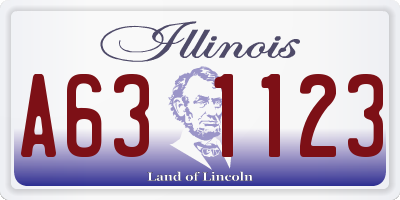 IL license plate A631123