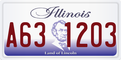 IL license plate A631203