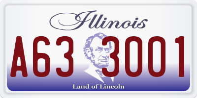 IL license plate A633001