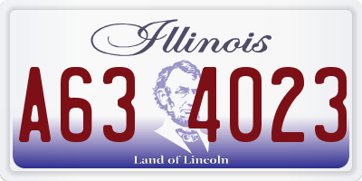 IL license plate A634023