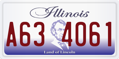 IL license plate A634061