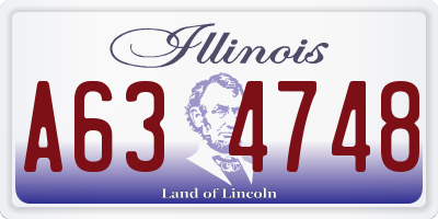IL license plate A634748
