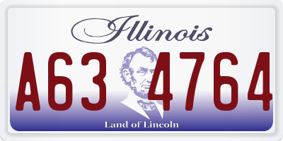 IL license plate A634764