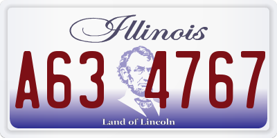 IL license plate A634767