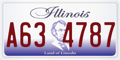 IL license plate A634787
