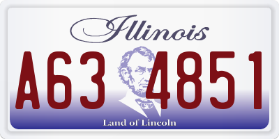 IL license plate A634851