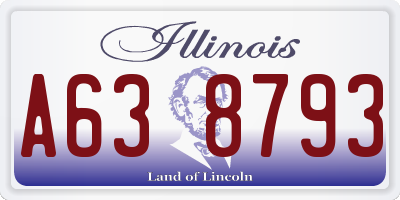 IL license plate A638793