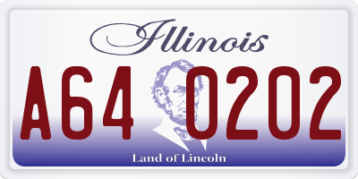 IL license plate A640202
