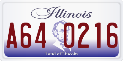 IL license plate A640216