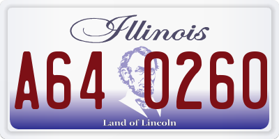 IL license plate A640260