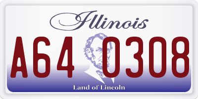 IL license plate A640308