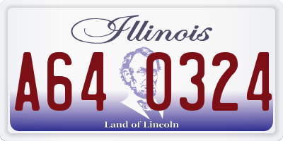 IL license plate A640324