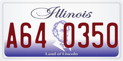 IL license plate A640350