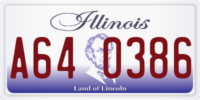 IL license plate A640386