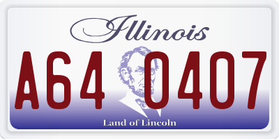 IL license plate A640407
