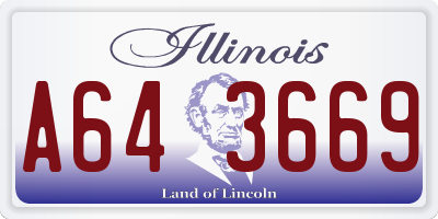 IL license plate A643669