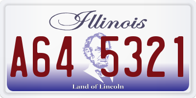 IL license plate A645321