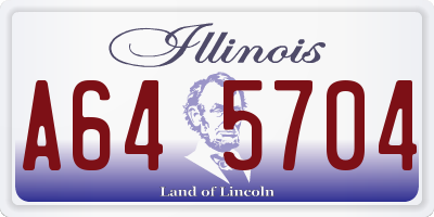 IL license plate A645704