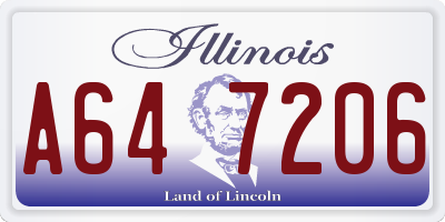 IL license plate A647206
