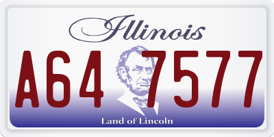 IL license plate A647577