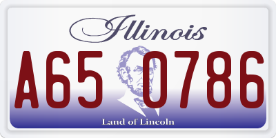 IL license plate A650786
