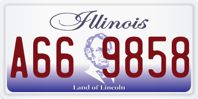 IL license plate A669858