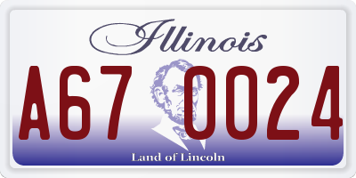 IL license plate A670024