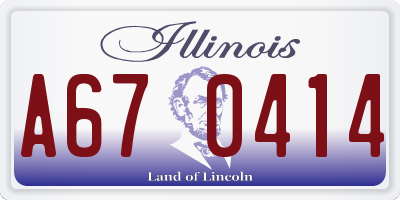 IL license plate A670414