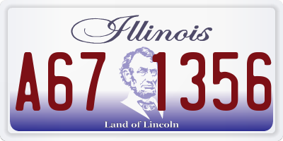 IL license plate A671356
