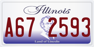 IL license plate A672593