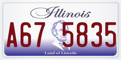 IL license plate A675835