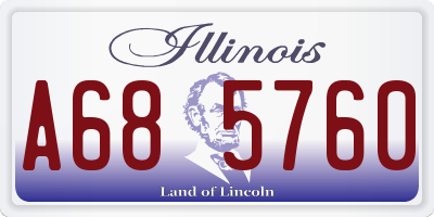IL license plate A685760
