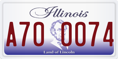 IL license plate A700074