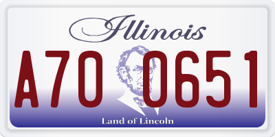 IL license plate A700651