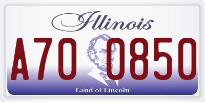 IL license plate A700850