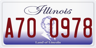 IL license plate A700978