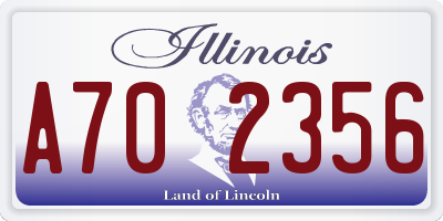 IL license plate A702356