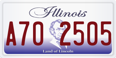 IL license plate A702505
